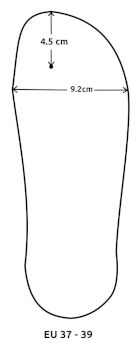 standard sizes 37 to 39