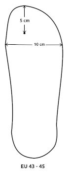 standard sizes 43 to 45